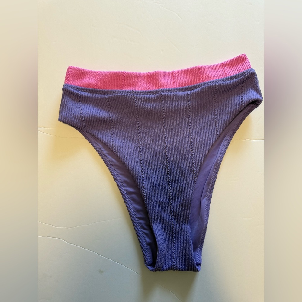 Aerie Purple and Pink High Cut Cheeky Size Small